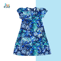 Floral Dreamscape - Navy Elegant Dress