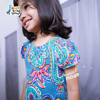 Paisley Petals - Blue Elegant Dress