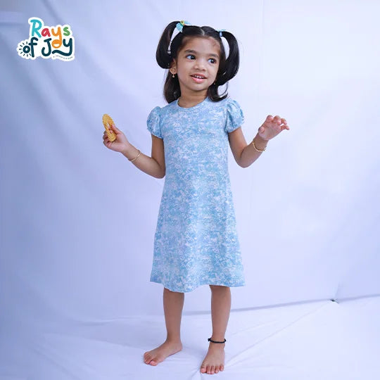 Blooming Beauty - Pastel Blue Elegant Dress