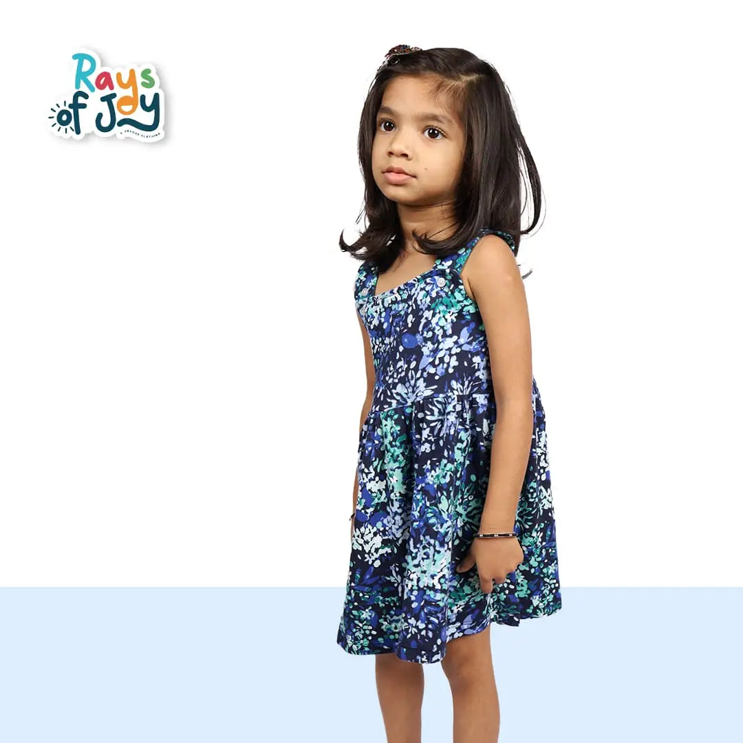 Floral Dreamscape - Navy Breezy Dress