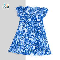 Azure Garden Charm- Blue Elegant Dress
