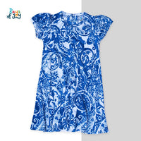 Azure Garden Charm- Blue Elegant Dress