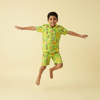 Kids Jungle Print Shirt & Shorts Co-Ord Set