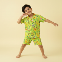Kids Jungle Print Shirt & Shorts Co-Ord Set