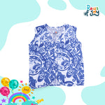 Cotton/Modal Chrysanthemum Blue