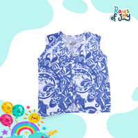 Cotton/Modal Chrysanthemum Blue