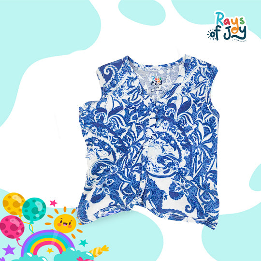 Cotton/Modal Chrysanthemum Blue