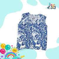 Cotton/Modal Chrysanthemum Blue