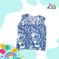 Cotton/Modal Chrysanthemum Blue