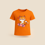 Orange Skateboard Tiger Graphic