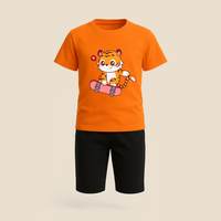 Orange Skateboard Tiger Graphic
